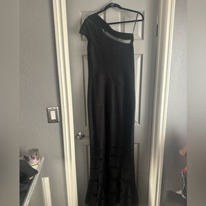 Tadashi Shoji One Shoulder Illusion Gown